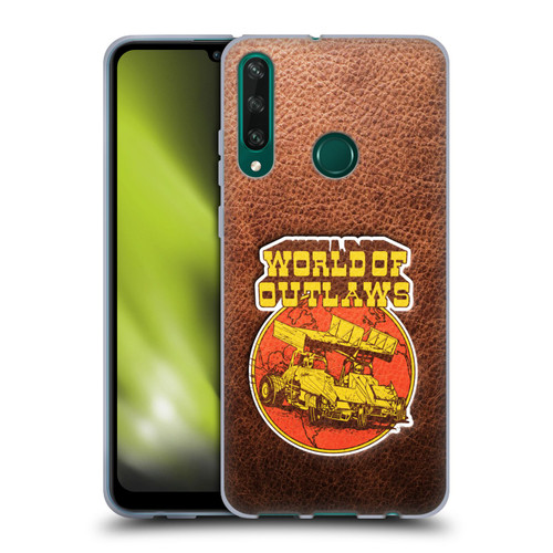 World of Outlaws Western Graphics Sprint Car Leather Print Soft Gel Case for Huawei Y6p