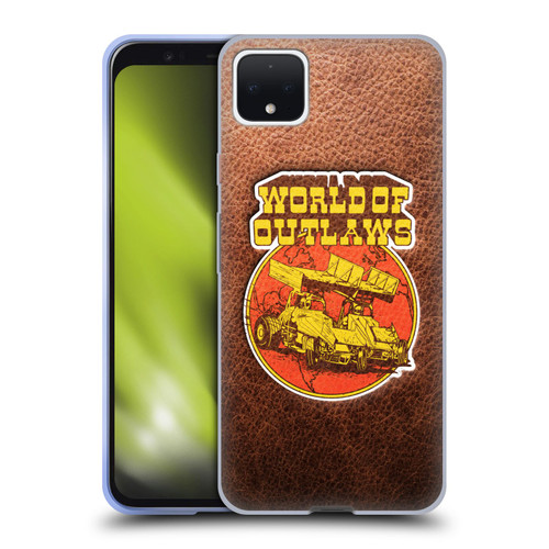 World of Outlaws Western Graphics Sprint Car Leather Print Soft Gel Case for Google Pixel 4 XL
