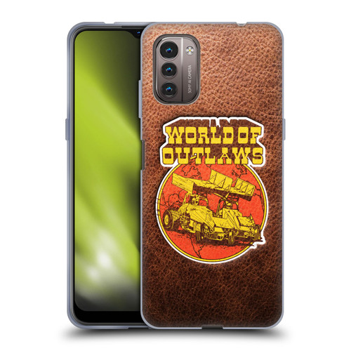 World of Outlaws Western Graphics Sprint Car Leather Print Soft Gel Case for Nokia G11 / G21