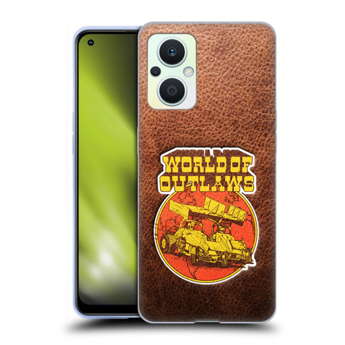 World of Outlaws Western Graphics Sprint Car Leather Print Soft Gel Case for OPPO Reno8 Lite