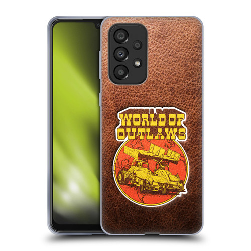 World of Outlaws Western Graphics Sprint Car Leather Print Soft Gel Case for Samsung Galaxy A33 5G (2022)