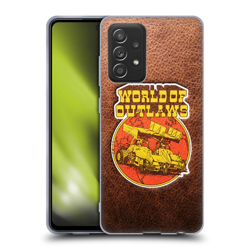 World of Outlaws Western Graphics Sprint Car Leather Print Soft Gel Case for Samsung Galaxy A52 / A52s / 5G (2021)