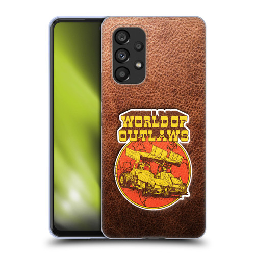 World of Outlaws Western Graphics Sprint Car Leather Print Soft Gel Case for Samsung Galaxy A53 5G (2022)