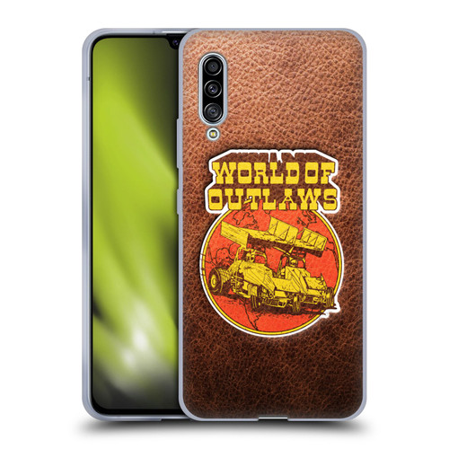 World of Outlaws Western Graphics Sprint Car Leather Print Soft Gel Case for Samsung Galaxy A90 5G (2019)