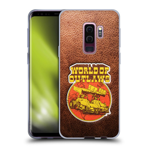 World of Outlaws Western Graphics Sprint Car Leather Print Soft Gel Case for Samsung Galaxy S9+ / S9 Plus