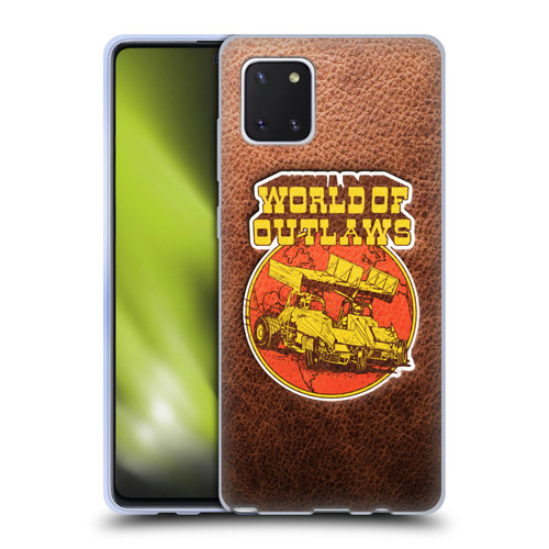 World of Outlaws Western Graphics Sprint Car Leather Print Soft Gel Case for Samsung Galaxy Note10 Lite