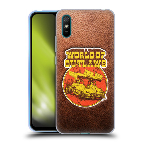 World of Outlaws Western Graphics Sprint Car Leather Print Soft Gel Case for Xiaomi Redmi 9A / Redmi 9AT