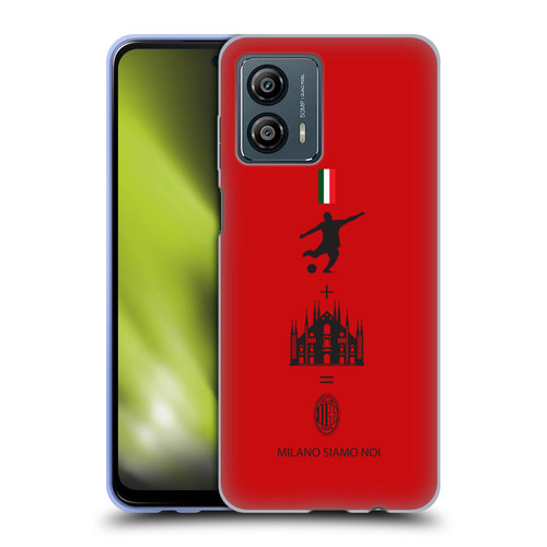 AC Milan Crest Patterns Red Soft Gel Case for Motorola Moto G53 5G