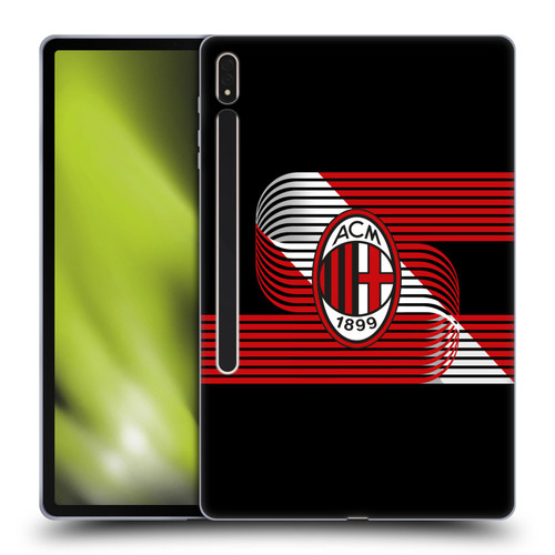 AC Milan Crest Patterns Diagonal Soft Gel Case for Samsung Galaxy Tab S8 Plus