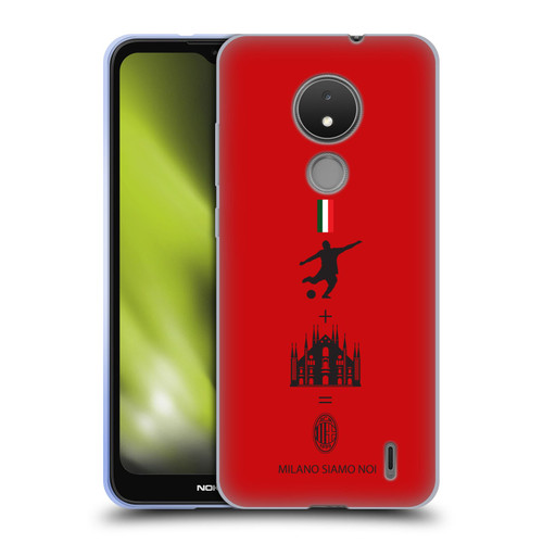AC Milan Crest Patterns Red Soft Gel Case for Nokia C21