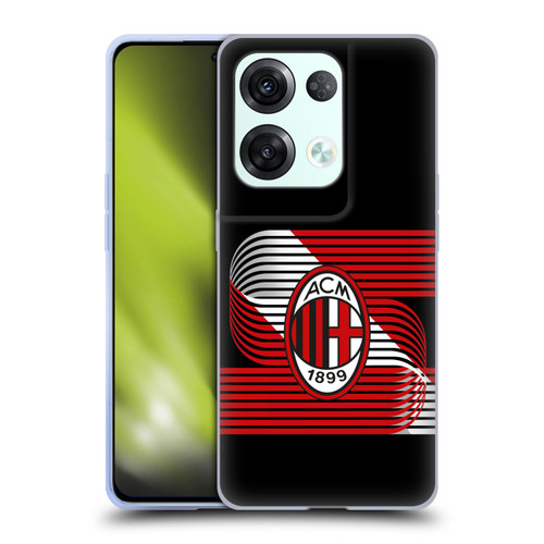 AC Milan Crest Patterns Diagonal Soft Gel Case for OPPO Reno8 Pro