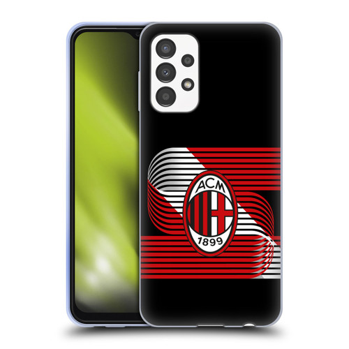 AC Milan Crest Patterns Diagonal Soft Gel Case for Samsung Galaxy A13 (2022)