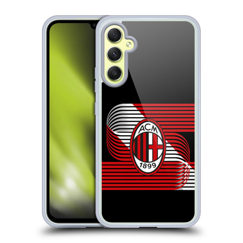AC Milan Crest Patterns Diagonal Soft Gel Case for Samsung Galaxy A34 5G