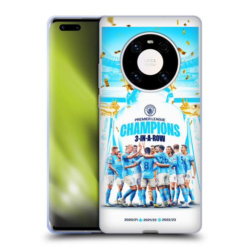 Manchester City Man City FC 2023 Champions Team Poster Soft Gel Case for Huawei Mate 40 Pro 5G