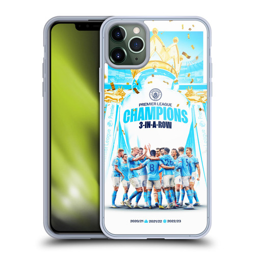 Manchester City Man City FC 2023 Champions Team Poster Soft Gel Case for Apple iPhone 11 Pro Max