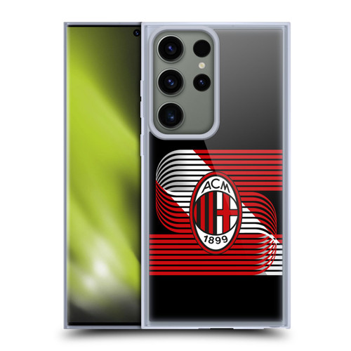 AC Milan Crest Patterns Diagonal Soft Gel Case for Samsung Galaxy S23 Ultra 5G & MagSafe