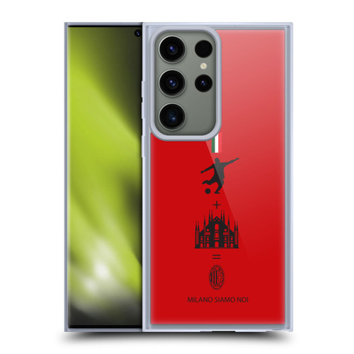 AC Milan Crest Patterns Red Soft Gel Case for Samsung Galaxy S23 Ultra 5G