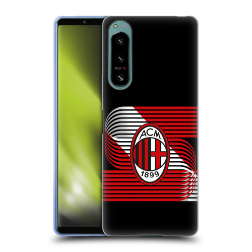 AC Milan Crest Patterns Diagonal Soft Gel Case for Sony Xperia 5 IV