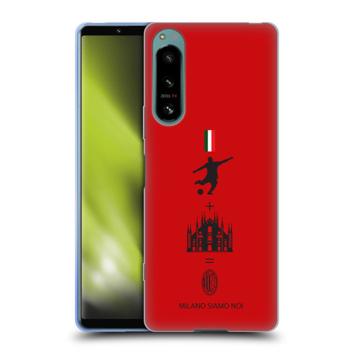 AC Milan Crest Patterns Red Soft Gel Case for Sony Xperia 5 IV