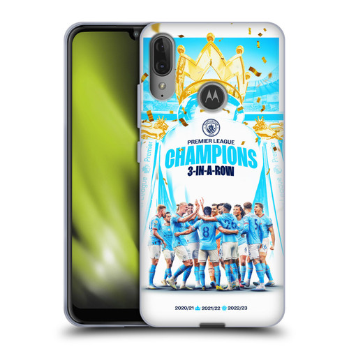 Manchester City Man City FC 2023 Champions Team Poster Soft Gel Case for Motorola Moto E6 Plus