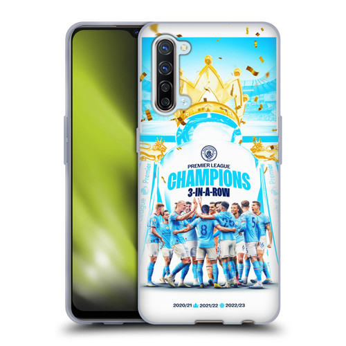 Manchester City Man City FC 2023 Champions Team Poster Soft Gel Case for OPPO Find X2 Lite 5G