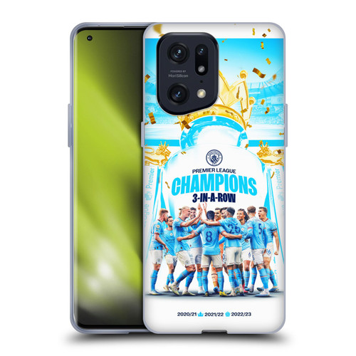 Manchester City Man City FC 2023 Champions Team Poster Soft Gel Case for OPPO Find X5 Pro