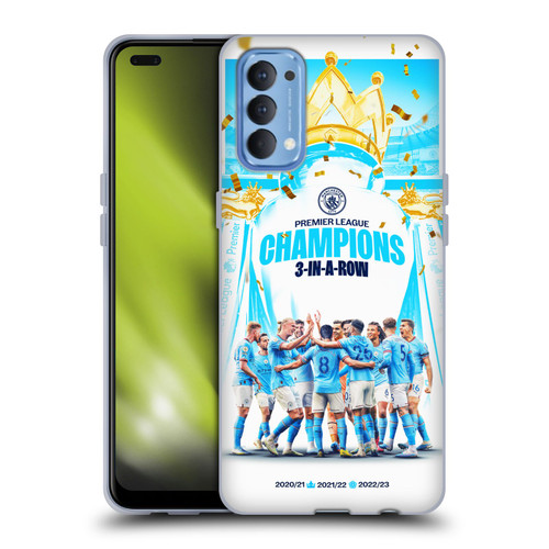 Manchester City Man City FC 2023 Champions Team Poster Soft Gel Case for OPPO Reno 4 5G