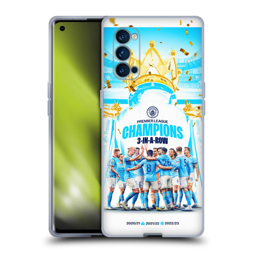 Manchester City Man City FC 2023 Champions Team Poster Soft Gel Case for OPPO Reno 4 Pro 5G