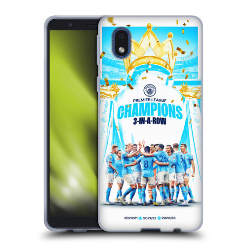 Manchester City Man City FC 2023 Champions Team Poster Soft Gel Case for Samsung Galaxy A01 Core (2020)