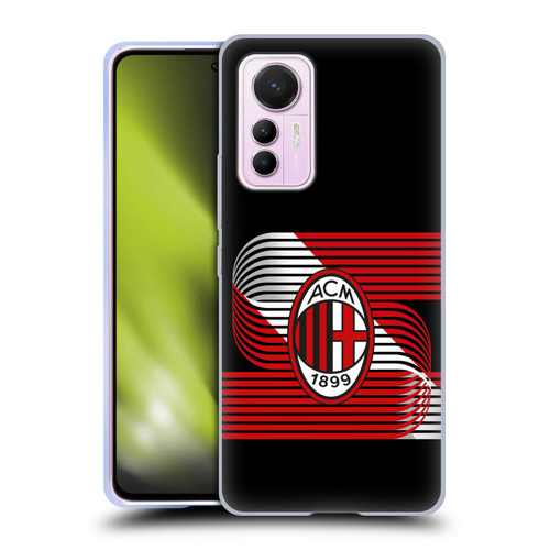 AC Milan Crest Patterns Diagonal Soft Gel Case for Xiaomi 12 Lite