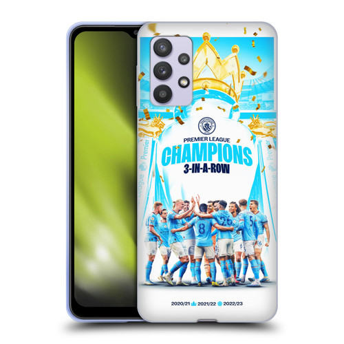 Manchester City Man City FC 2023 Champions Team Poster Soft Gel Case for Samsung Galaxy A32 5G / M32 5G (2021)