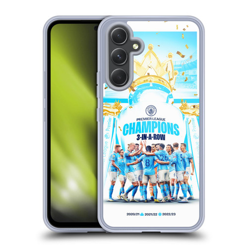 Manchester City Man City FC 2023 Champions Team Poster Soft Gel Case for Samsung Galaxy A54 5G