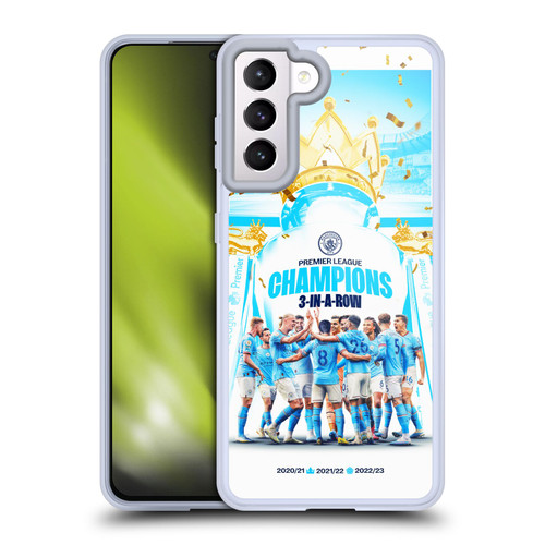 Manchester City Man City FC 2023 Champions Team Poster Soft Gel Case for Samsung Galaxy S21 5G