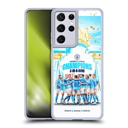 Manchester City Man City FC 2023 Champions Team Poster Soft Gel Case for Samsung Galaxy S21 Ultra 5G