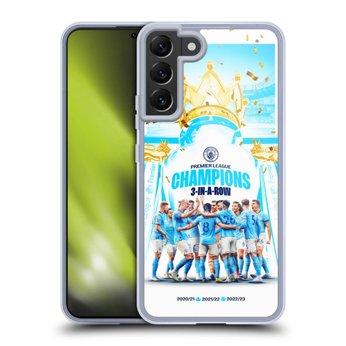 Manchester City Man City FC 2023 Champions Team Poster Soft Gel Case for Samsung Galaxy S22+ 5G