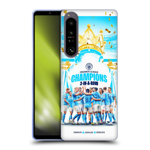 Manchester City Man City FC 2023 Champions Team Poster Soft Gel Case for Sony Xperia 1 IV