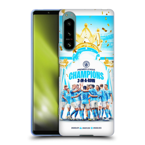 Manchester City Man City FC 2023 Champions Team Poster Soft Gel Case for Sony Xperia 5 IV