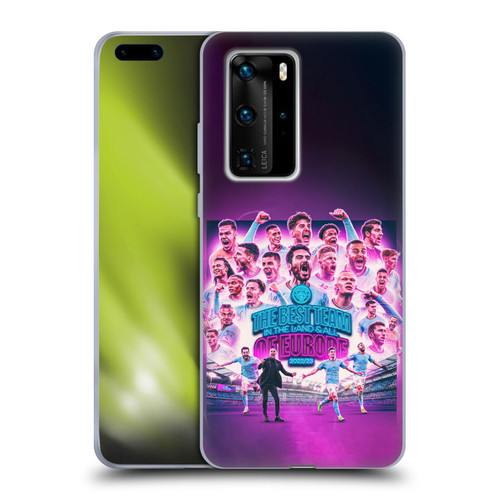 Manchester City Man City FC 2023 Champions of Europe Team Graphics Soft Gel Case for Huawei P40 Pro / P40 Pro Plus 5G