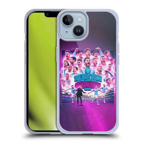 Manchester City Man City FC 2023 Champions of Europe Team Graphics Soft Gel Case for Apple iPhone 14