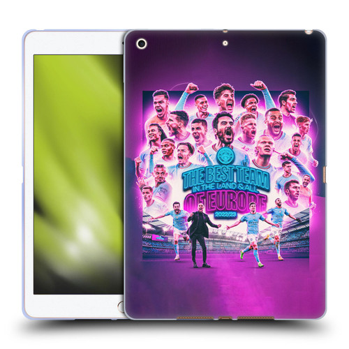 Manchester City Man City FC 2023 Champions of Europe Team Graphics Soft Gel Case for Apple iPad 10.2 2019/2020/2021