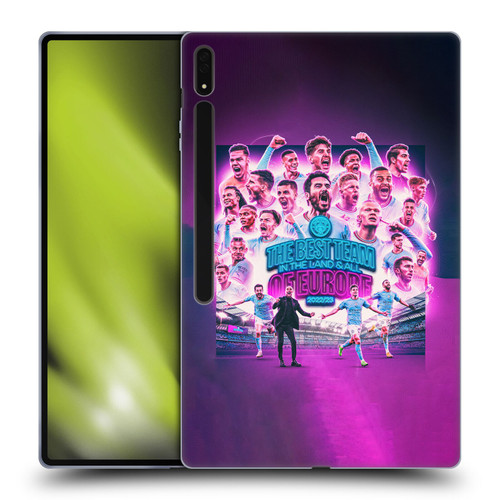 Manchester City Man City FC 2023 Champions of Europe Team Graphics Soft Gel Case for Samsung Galaxy Tab S8 Ultra