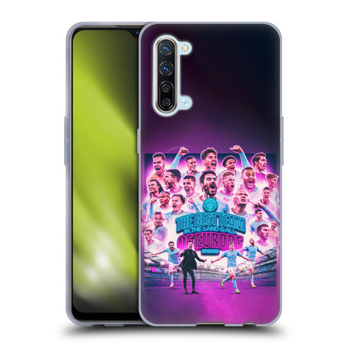 Manchester City Man City FC 2023 Champions of Europe Team Graphics Soft Gel Case for OPPO Find X2 Lite 5G