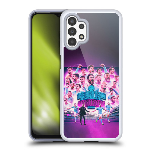Manchester City Man City FC 2023 Champions of Europe Team Graphics Soft Gel Case for Samsung Galaxy A13 (2022)