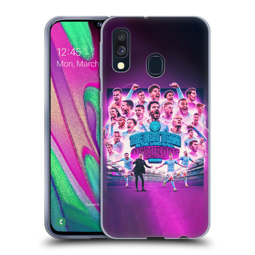 Manchester City Man City FC 2023 Champions of Europe Team Graphics Soft Gel Case for Samsung Galaxy A40 (2019)