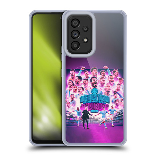 Manchester City Man City FC 2023 Champions of Europe Team Graphics Soft Gel Case for Samsung Galaxy A53 5G (2022)