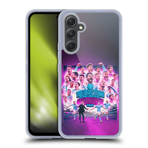 Manchester City Man City FC 2023 Champions of Europe Team Graphics Soft Gel Case for Samsung Galaxy A54 5G