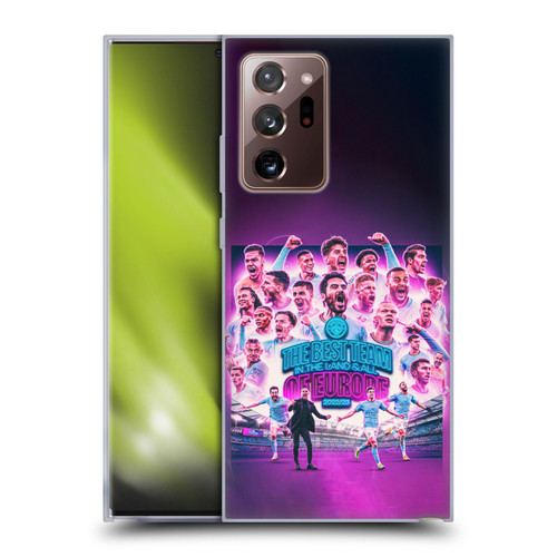 Manchester City Man City FC 2023 Champions of Europe Team Graphics Soft Gel Case for Samsung Galaxy Note20 Ultra / 5G
