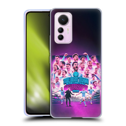 Manchester City Man City FC 2023 Champions of Europe Team Graphics Soft Gel Case for Xiaomi 12 Lite