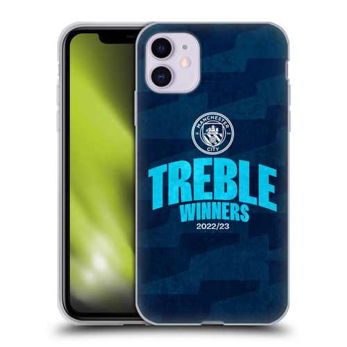 Manchester City Man City FC 2023 Treble Winners Graphics Soft Gel Case for Apple iPhone 11