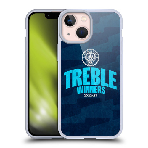 Manchester City Man City FC 2023 Treble Winners Graphics Soft Gel Case for Apple iPhone 13 Mini